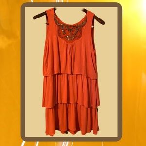 Alfani Orange Sleeveless Top